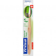TRISA Natural Clean brosse à dents en bois medium