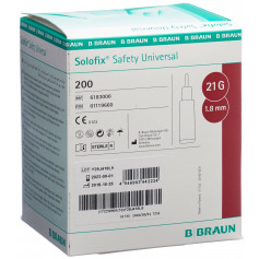 SOLOFIX SAFETY lancette unive 21 G x 1.8mm