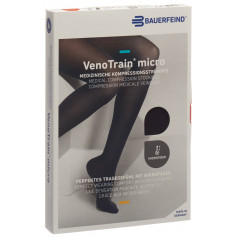 VenoTrain MICRO A-G KKL2 M plus/short geschlossene Fussspitze schwarz Haftband Noppe normal