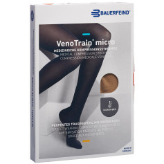 VenoTrain MICRO A-G KKL2 M plus/long offene Fussspitze caramel Haftband Noppe normal