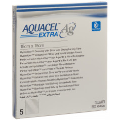 AQUACEL Ag Extra Hydrofiber Verband 15x15cm