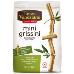 Le Veneziane Mini grissini mit Olivenöl glutenfrei