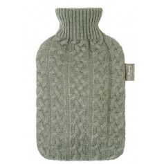 Fashy Wärmflasche 2l Strickbezug Zopfdesign grau Thermoplastik