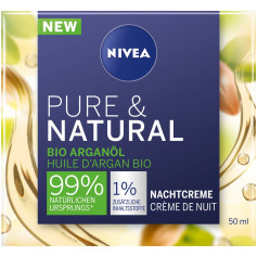 NIVEA Pure & Natural crème de nuit hui arg bio