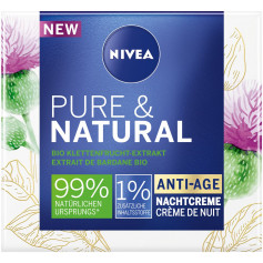 Nivea Pure & Natural crème de nuit anti-rides