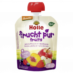 Holle Pouchy Apfel & Pfirsich mit Waldbeeren